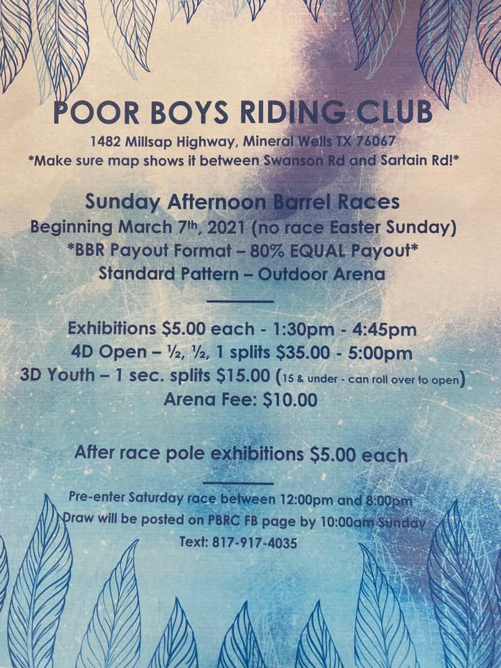 Poor Boys Riding Club Sunday Jackpots